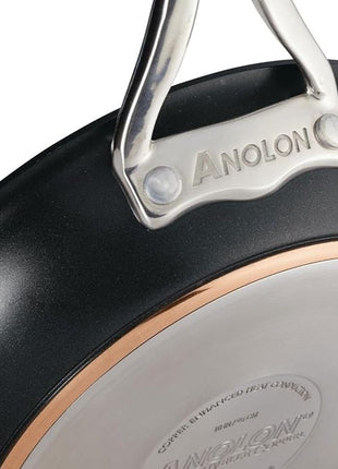 Anolon 83874 Nouvelle Copper Hard Anodized Nonstick Cookware Set / Pots and Pans Set - 11 Piece, Black Onyx
