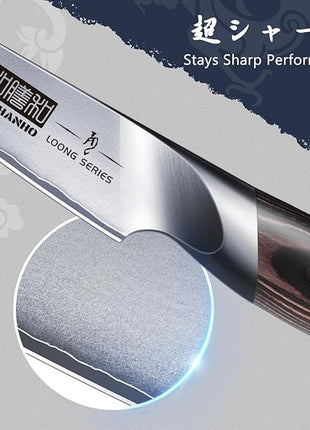 HOSHANHO 3.75 inch Paring Knife, Japanese High Carbon Stainless Steel Small Kitchen Knives, Ultra Sharp Fruit Knife with Ergonomic Pakkawood Handle