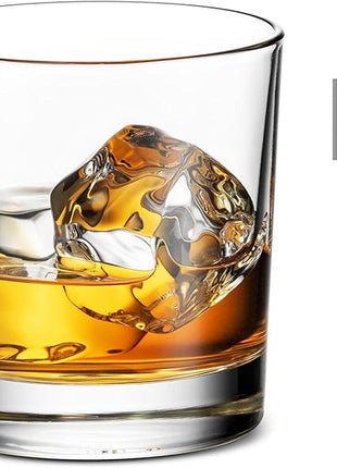 Godinger Old Fashioned Whiskey Glasses, Italian Made Drinking Glasses, Glass Cups, Whiskey Gifts - Set of 4