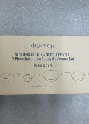 Duxtop Whole-Clad Tri-Ply Stainless Steel Induction Cookware Set, 9PC Kitchen Pots and Pans Set