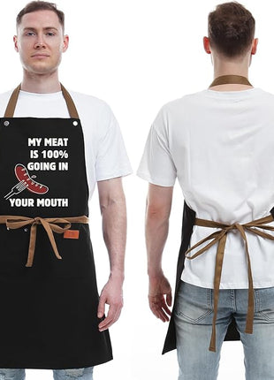 REHAVE Funny Gifts for Men and Women – Naughty Birthday Gifts for Husband, Boyfriend, Fiance, Guy, Him, Friends – Grilling gifts – Unique Birthday Gifts – Men's Cooking BBQ Apron Joke Gifts for Him