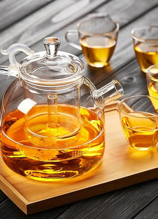 68OZ Glass Teapot, Large Glass Tea Pot With Infuser, Kettle For Stove Top, Tea Cup With Infuser For Loose Leaf Tea Steeper 2000ML, Dishwasher Safe