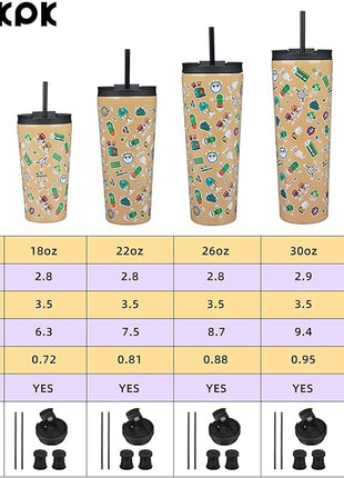 BJPKPK 26oz Tumbler With lid And Straw Stainless Steel Travel Coffee Mug Insulated Tumblers Cups,Spring Party Brown