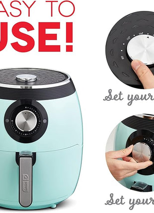 DASH Deluxe Electric Air Fryer + Oven Cooker with Temperature Control, Non-stick Fry Basket, Recipe Guide + Auto Shut Off Feature, 1700-Watt, 6 Quart - Aqua