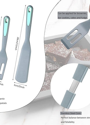To encounter Mini Brownie Serving Spatula, Bent Icing Spatula, Heat-Resistant Flexible Nonstick Silicone, Set of 2