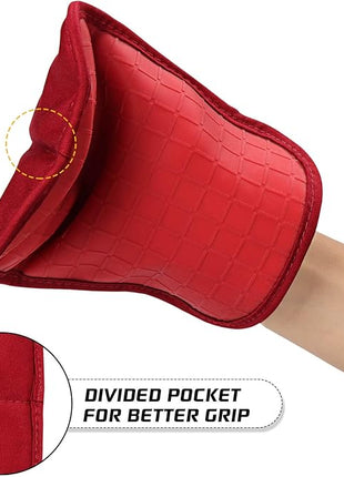 HOMWE Silicone Oven Mitts and Pot Holders for Kitchen & Baking - Set of 4 Heat-Resistant, Heavy-Duty Cooking Mittens w/Non-Slip, Textured Grip