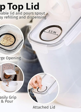 Shazo 2 Pack (6.3L / 213OZ) EXTRA Large Airtight Food Storage Cereal Containers for Bulk Food Storage BPA-Free Plastic Container, Pantry Organization and Canister for Rice, Pasta, Sugar & Flour