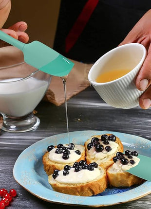 Coukre Silicone Spatula Set of 5,High Temperature Resistant, Food Grade Silicone, Dishwasher Safe, for Baking, Cooking (Pure Aqua Green)