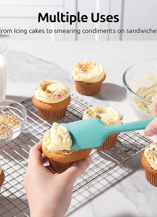 U-Taste Silicone Baking Spatula Set: 600ºF High Heat Resistant, Food Grade Flexible Rubber Kitchen Cooking Mixing Scraper, Food Grade Seamless Utensil for Nonstick Cookware Set of 3 (Colorful)