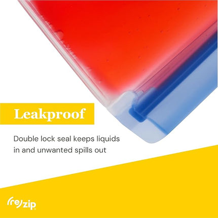 (re) zip 5-Piece Stand-Up Pack n Go Reusable Bag Kit, BPA-Free, Food Grade, Leakproof, Freezer and Dishwasher Safe, Quart (1), 2-Cup (2), Snack (2) - Aqua