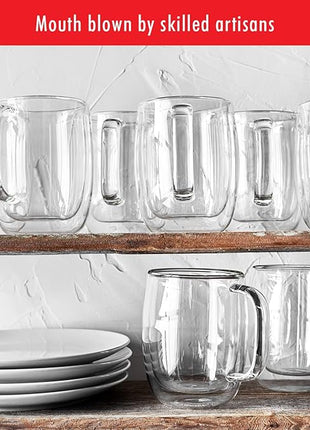 ZWILLING Sorrento Plus 8-pc Double-Wall Glass Coffee Mug Set