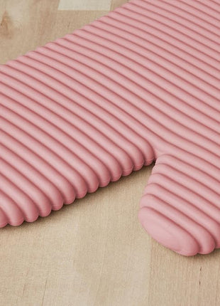 KITCHENAID Ribbed Soft Silicone Oven Mitt 2-Pack Set, 7.5"x13", Dried Rose