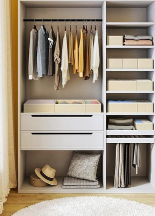 DIMJ Drawer Organizer Clothes, 24 Pack Dresser Organizer, Foldable Closet Organizers and Storage, Fabric Dresser Drawer Organizers, Drawer Dividers for Nursery, Baby Clothes, Underwears, Sock