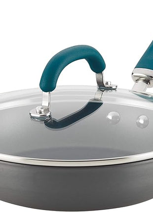 Rachael Ray Create Delicious Deep Hard Anodized Nonstick Frying Pan / Fry Pan / Hard Anodized Skillet - 10.25 Inch, Gray