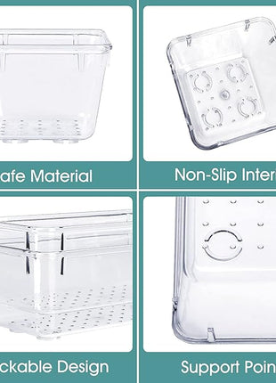 WOWBOX 25 PCS Clear Plastic Drawer Organizer Set, 4 Sizes Desk Drawer Divider Organizers and Storage Bins for Makeup, Jewelry, Gadgets for Kitchen, Bedroom, Bathroom, Office