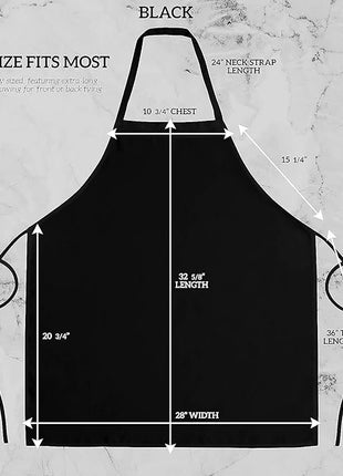 GREEN LIFESTYLE 2 Pack Chef Apron with Pockets – Grilling Aprons for Men, Waterproof Cooking Apron for BBQ, Work or Restaurant Use, Kitchen Aprons for Women with Pockets – Black