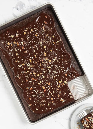 Nordic Ware Prism 21x15 inch Extra Large Baking Pan, XL Capacity, Textured Natural Aluminum For Roasting Baking Broiling