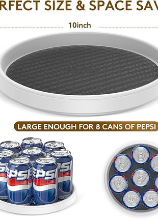 Lazy Susan Organizers for Kitchen Storage - 4 Set of Turntables for Cabinet, Pantry Organization Countertop,Vanity and Table,10 Inch Rotating Tray Spice Rack, Bathroom Fridge and Makeup Organizing