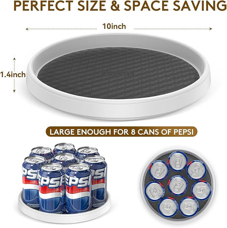 Lazy Susan Organizers for Kitchen Storage - 4 Set of Turntables for Cabinet, Pantry Organization Countertop,Vanity and Table,10 Inch Rotating Tray Spice Rack, Bathroom Fridge and Makeup Organizing