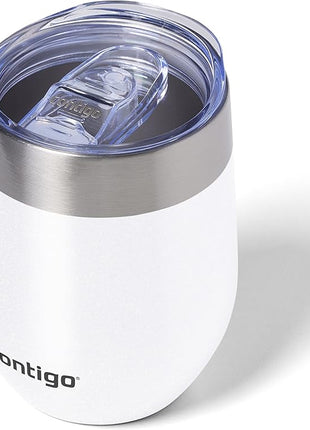 Contigo River North Stainless Steel Wine Tumbler with Spill-Proof Lid, Leak-Proof 12oz Reusable Wine Glass, Dishwasher Safe & Keeps Drinks Hot or Cold for Hours, Sunbeam Gold