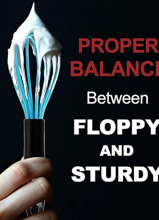 Anaeat Silicone Balloon Whisk, Perfect for Non-Stick Cookware, Milk and Egg Beater Blender, Heat Resistant Kitchen Whisks for Whisking, Cooking, Baking, Beating, Frothing & Stirring (Blue)