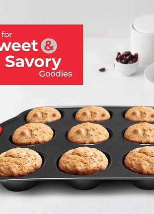 PERLLI Non-Stick 8-Piece Baking Pan Set, BPA-Free Carbon Steel Bakeware Set with Silicone Handles, Stackable Kitchen Oven Set, Cookie Sheet, Baking Tray, Baking Sheet Set, Oven Safe (446°F)