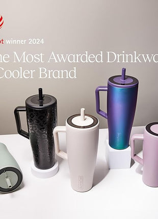 BrüMate Era 30 oz Tumbler with Handle and Straw | 100% Leakproof Insulated Water Bottle Tumbler with Lid and Flexible SoftSip Straw | Made of Stainless Steel | Cup Holder Friendly | 30oz (Lilac Dusk)