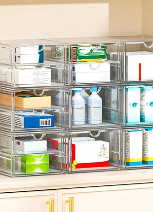 Versatile Acrylic Makeup Organizer, Drawer Organizer - Transparent Desktop Storage for Cosmetics, Office Supplies & More - Clear Organizer for Home & Office Use