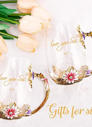 Sisters Gifts from Sister for Women Elegant Tea Cup Unique Christmas Birthday Gifts for Sister,Little,Big,in Law