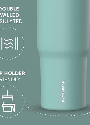 Hydrapeak Nomad 32 oz Tumbler with Handle and Straw Lid, Leakproof, Double Insulated, 32oz Cup Stainless Steel (Pale Sage)