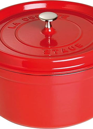 Staub Cast Iron 7-qt Round Cocotte - Cherry, Made in France