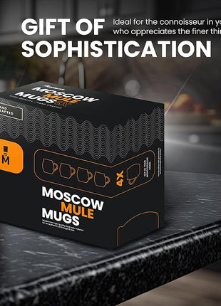 Moscow-Mix Moscow Mule Mugs - Set of 4-100% Pure Copper Mugs Large 16 oz - Food Safe - Premium Moscow Mule Cups Set of 4 - Solid Copper Cups Perfect Premium Gift