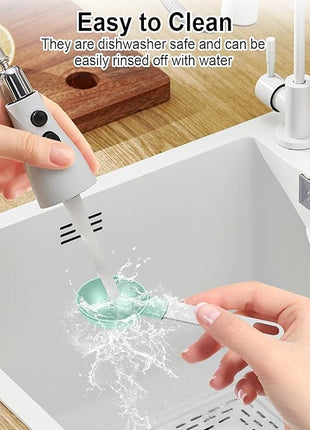 Measuring Cups and Spoons Set, Stackable Cups and Spoons, 10 Pieces Nesting Measure Cups with Stainless Steel Handle, Kitchen Gadgets for Cooking & Baking, Lake Green