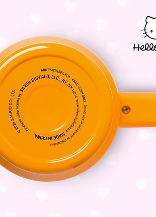 Silver Buffalo Sanrio Hello Kitty Halloween Jack-O-Lantern Stainless Steel Tumbler with Handle and Straw, Fits in Standard Cup Holder, 40 Ounces