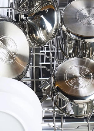 Farberware Classic Stainless Steel Cookware Pots and Pans Set, 15-Piece,50049,Silver