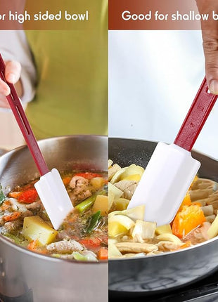 Norme 6 Pcs High Temp Silicone Spatulas Heat Resistant Rubber Spatula Commercial Silicone Scraper with Handle for Kitchen Cook Baking Mixing Utensil, Dishwasher Safe (10,14,16.5 Inch)