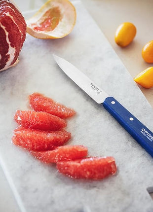 OPINEL Les Essentials - Small Kitchen 4 Piece Set - Paring, Serrated, Vegetable Knife, Peeler - Corrosion Resistant High Carbon Steel - Made in France (Primo)