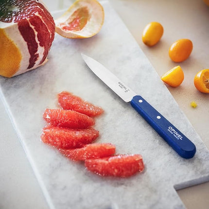 OPINEL Les Essentials - Small Kitchen 4 Piece Set - Paring, Serrated, Vegetable Knife, Peeler - Corrosion Resistant High Carbon Steel - Made in France (Primo)