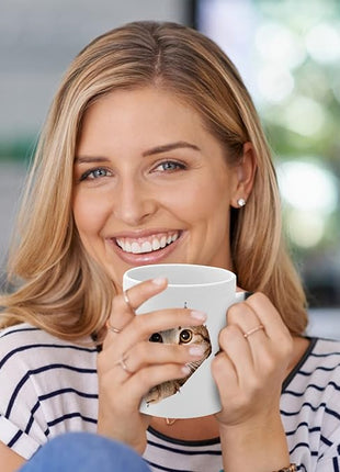 Caliamary Heat Changing Cat Mug - Funny Ceramic Coffee Cup, 11 oz Heat Sensitive Color Changing, Cute Xmas Gift for Women Men Kids