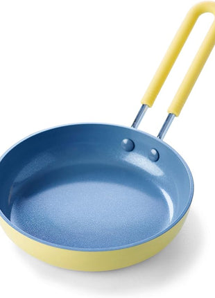 GreenPan Mini Healthy Ceramic Nonstick, 5" Round Egg Pan, PFAS-Free, Dishwasher Safe, Stay Cool Handle, Yellow