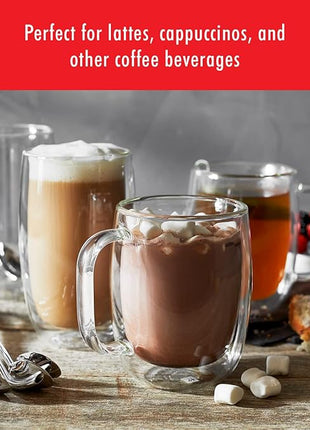 ZWILLING Sorrento Plus 4-pc Double Wall Glass Coffee Mugs, Insulated Coffee Mug, Clear