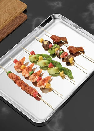 Baking Sheets Set of 2, Bastwe 20 inch Stainless Steel Bakeware Baking Pans, Healthy & Nontoxic & Rustproof & Easy Clean & Dishwasher Safe