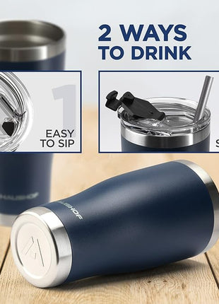 HAUSHOF 20 oz Tumbler, Stainless Steel Vacuum Insulated Coffee Tumbler Water Cup, Double Wall Travel Mug with Lid, Perfect for Hot and Cold Drinks
