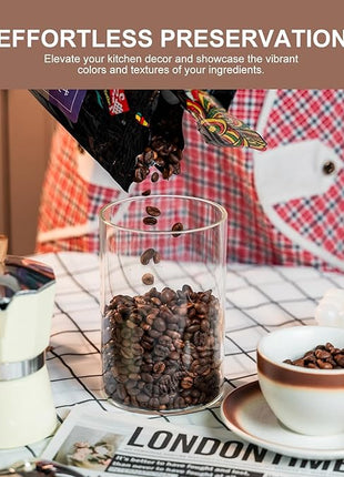 YUNCANG Glass Food Storage Jars 50oz [Set of 6],Clear Glass Food Storage Containers with Airtight Bamboo Lid Stackable Kitchen Canisters for Candy,Cookie,Rice,Sugar,Flour,Pasta