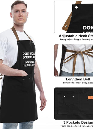 REHAVE Funny Gift for Men, Women, Dad, Anniversary, Christmas Gifts for Husband, Boyfriend, Brother, Uncle, Unique Birthday Grilling Gift, Father's Day Gifts from Daughter Son – BBQ Cooking Chef Apron