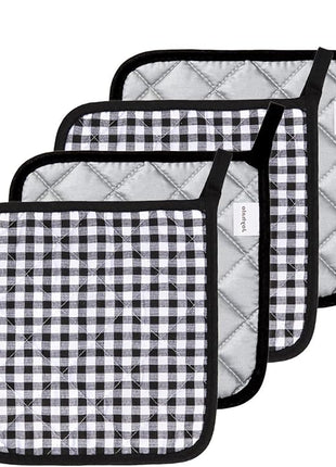 Joyhalo 4 Pack Pot Holders for Kitchen,Cotton Oven Holder with Great Heat Resistance,Non Slip Hot Pads for Kitchen Clearance,Black Buffalo Plaid
