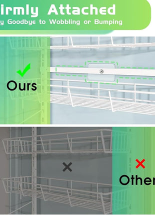 White 10-Tier Over The Door Pantry Organizer, Pantry Organization and Storage, Metal Hanging Adjustable Basket, Wall Spice Rack Seasoning Shelves, Home & Kitchen Essentials