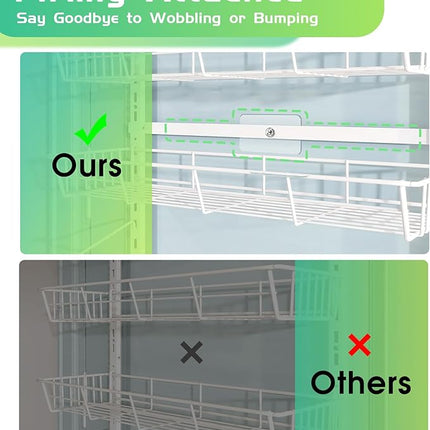 White 10-Tier Over The Door Pantry Organizer, Pantry Organization and Storage, Metal Hanging Adjustable Basket, Wall Spice Rack Seasoning Shelves, Home & Kitchen Essentials