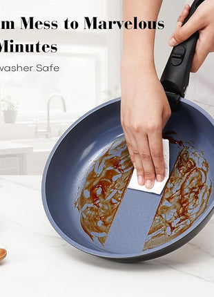 15 Pcs Pots and Pans Set Non Stick, Detachable Handle Ceramic Cookware Sets Nonstick, Non Toxic Induction RV Kitchen Cooking Set with Removable Handles, Dishwasher/Oven Safe, Easy Clean