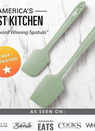 di Oro Living Silicone Spatula Set - Rubber Kitchen Spatulas for Baking, Cooking, Mixing - 600°F Heat-Resistant & BPA Free Silicone Scraper Spatulas for Nonstick Cookware - Dishwasher Safe (3pc, Sage)